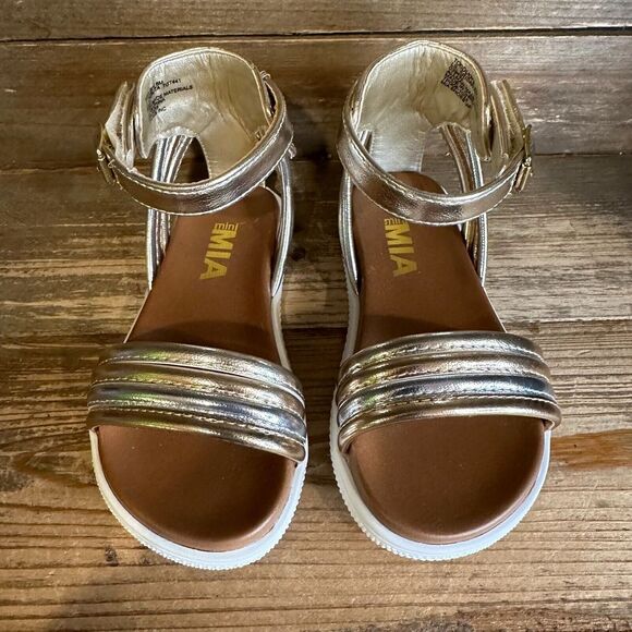 New Little Kids Mini Mia Lil Crisanta Metallic Leather Ankle Strap Sandals 8 C - Picture 3 of 6
